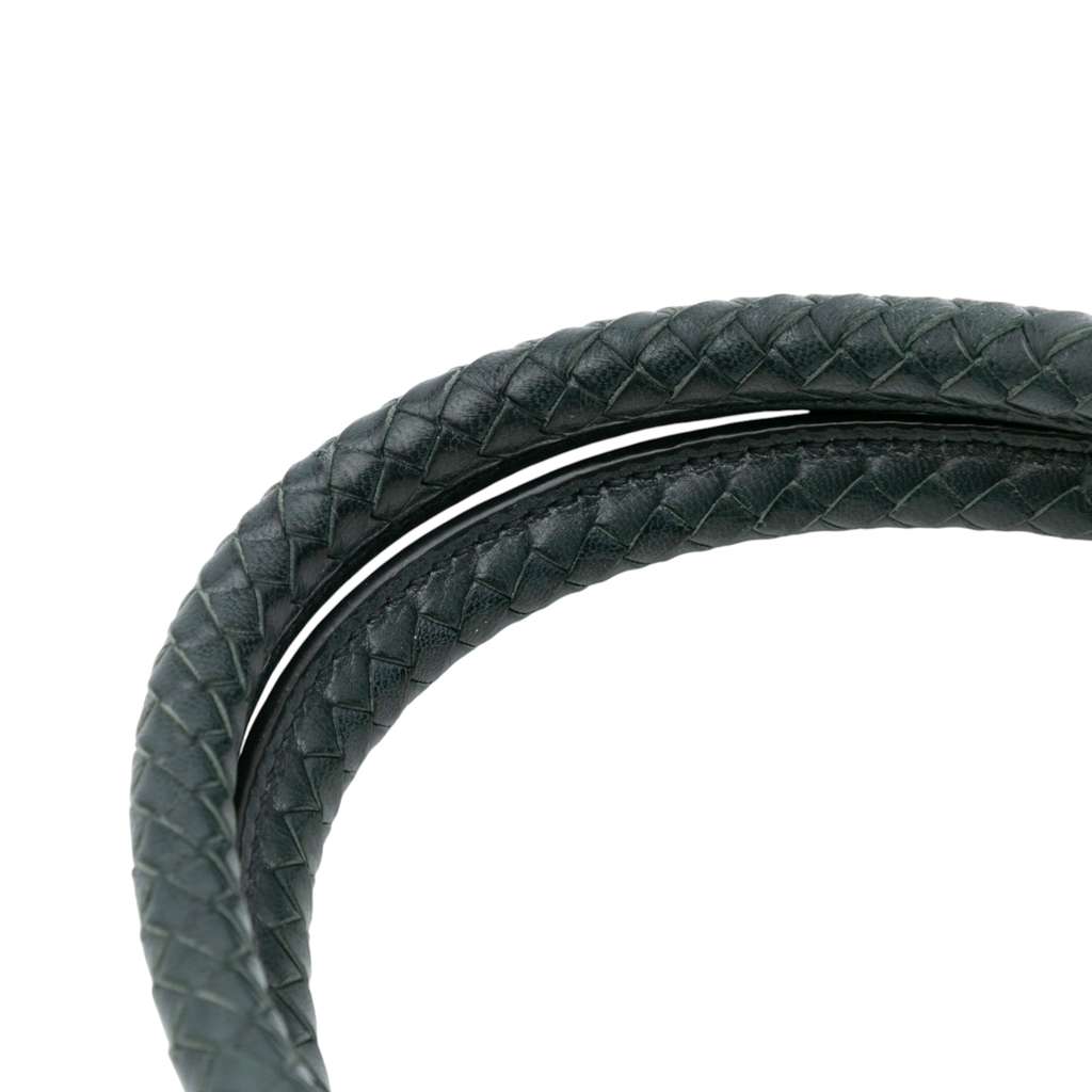 Prada Goatskin Woven Madras Satchel - Image 12