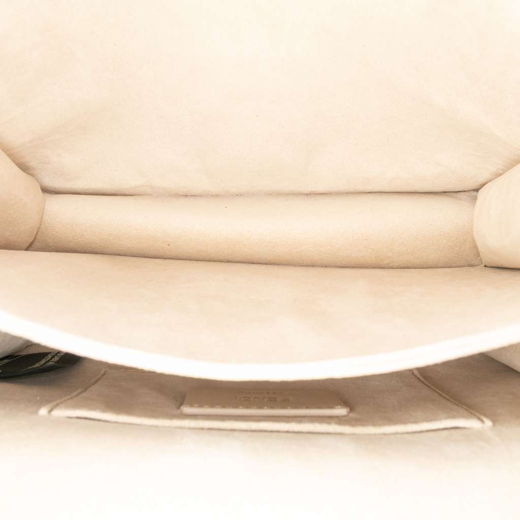 Fendi Small Scalloped Metallic Calfskin Studded Pearl Kan I Crossbody - 4