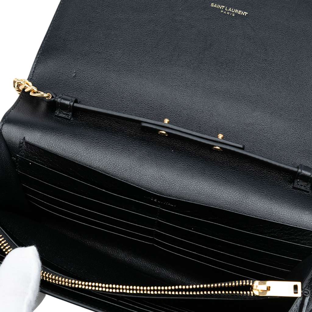 Saint Laurent Leather Moon and Star Monogram Kate Wallet On Chain - 4