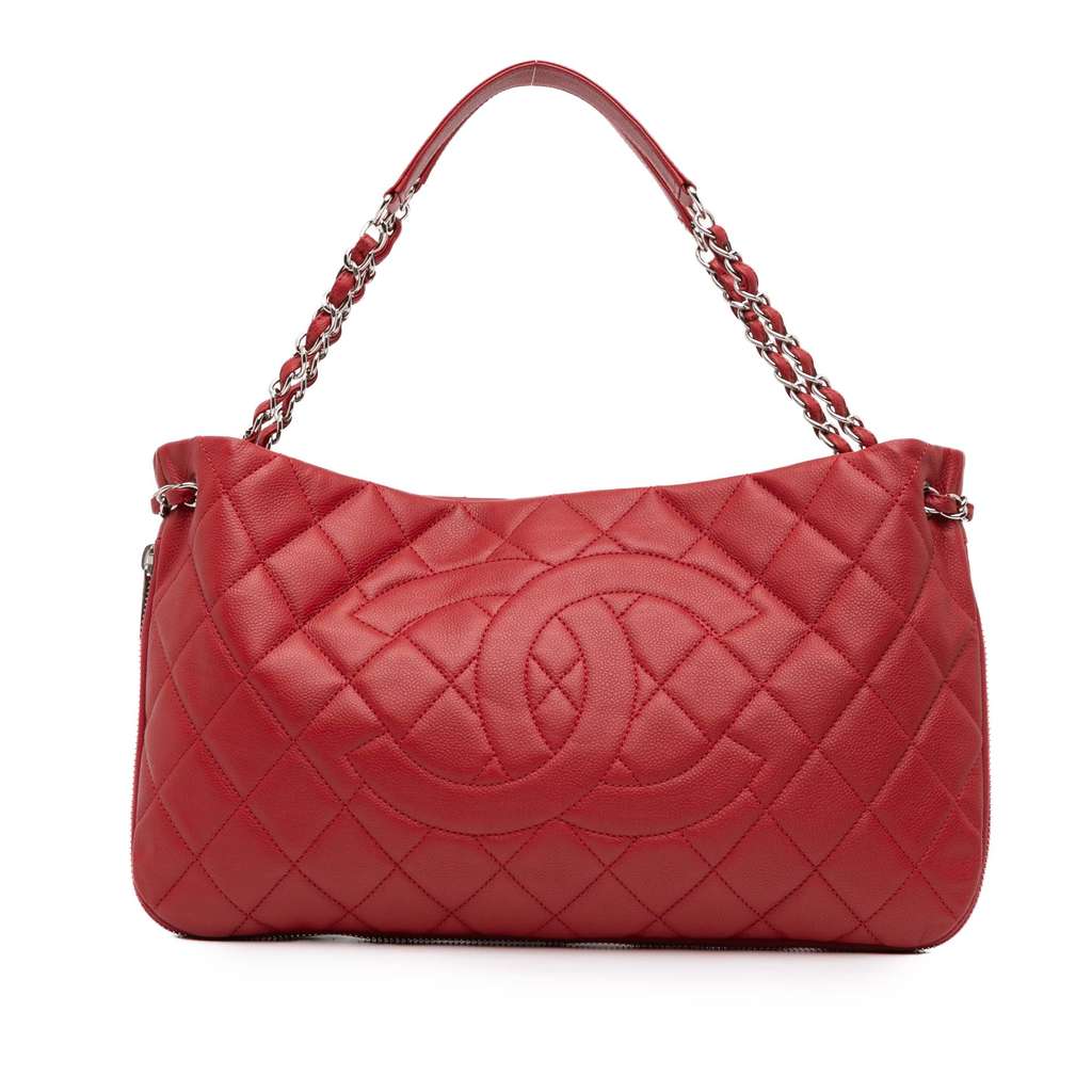 Chanel Quilted Caviar Expandable Zip Tote