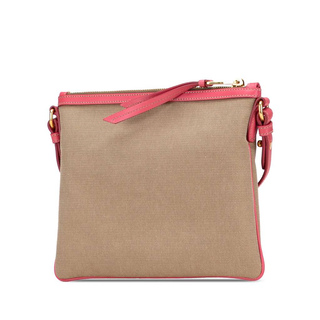 Prada Canvas Canapa Logo Bow Crossbody - Back view