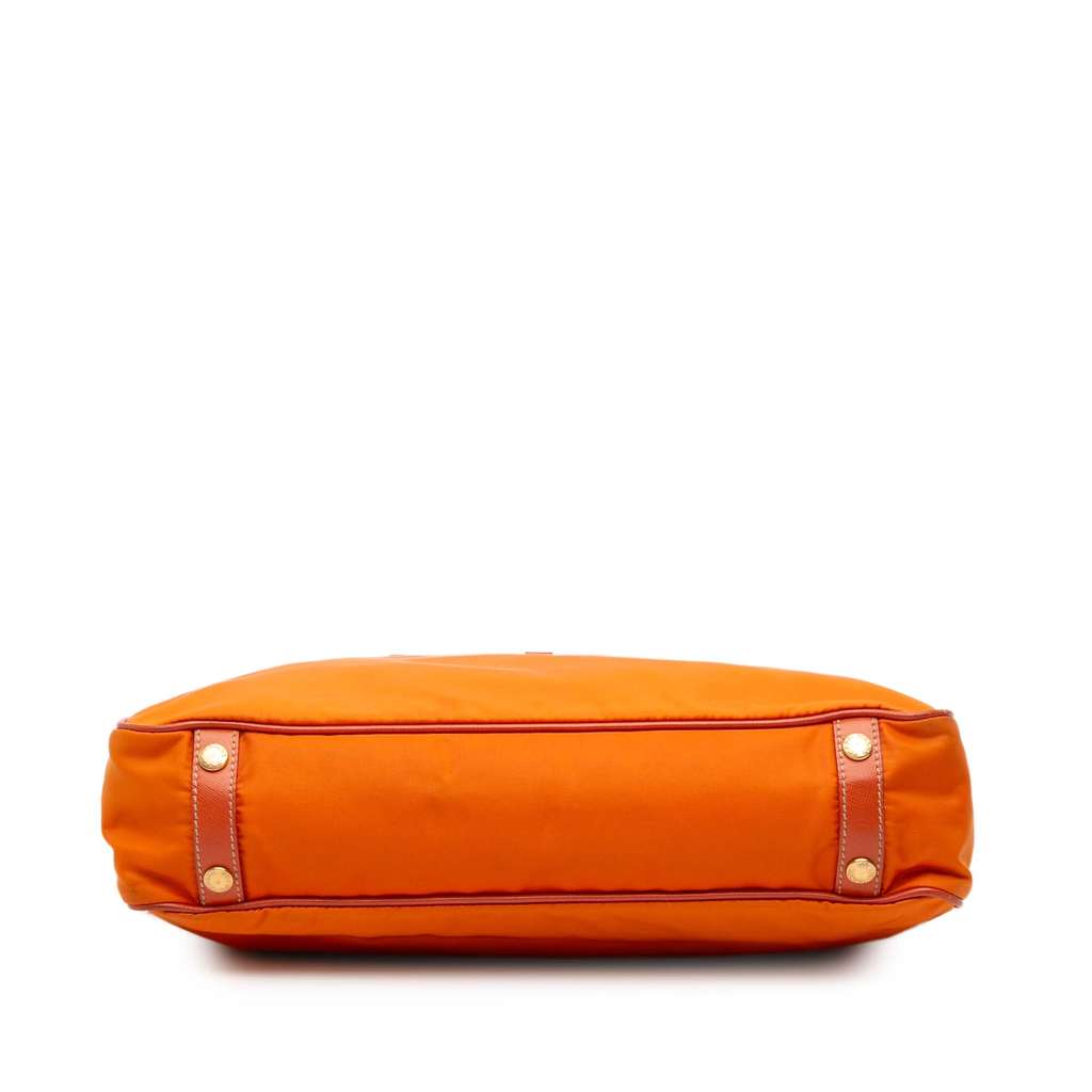 Prada Saffiano Trimmed Tessuto Logo Oro Satchel - Image 6