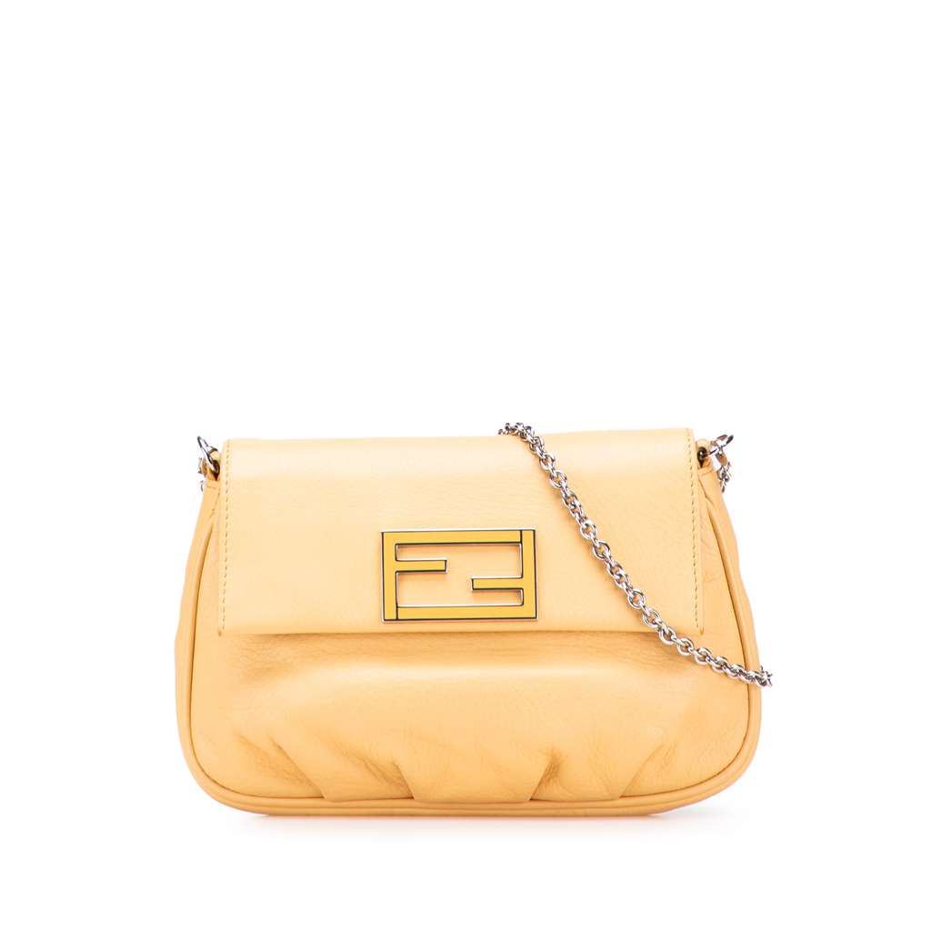Fendi Leather Fendista Pochette Crossbody