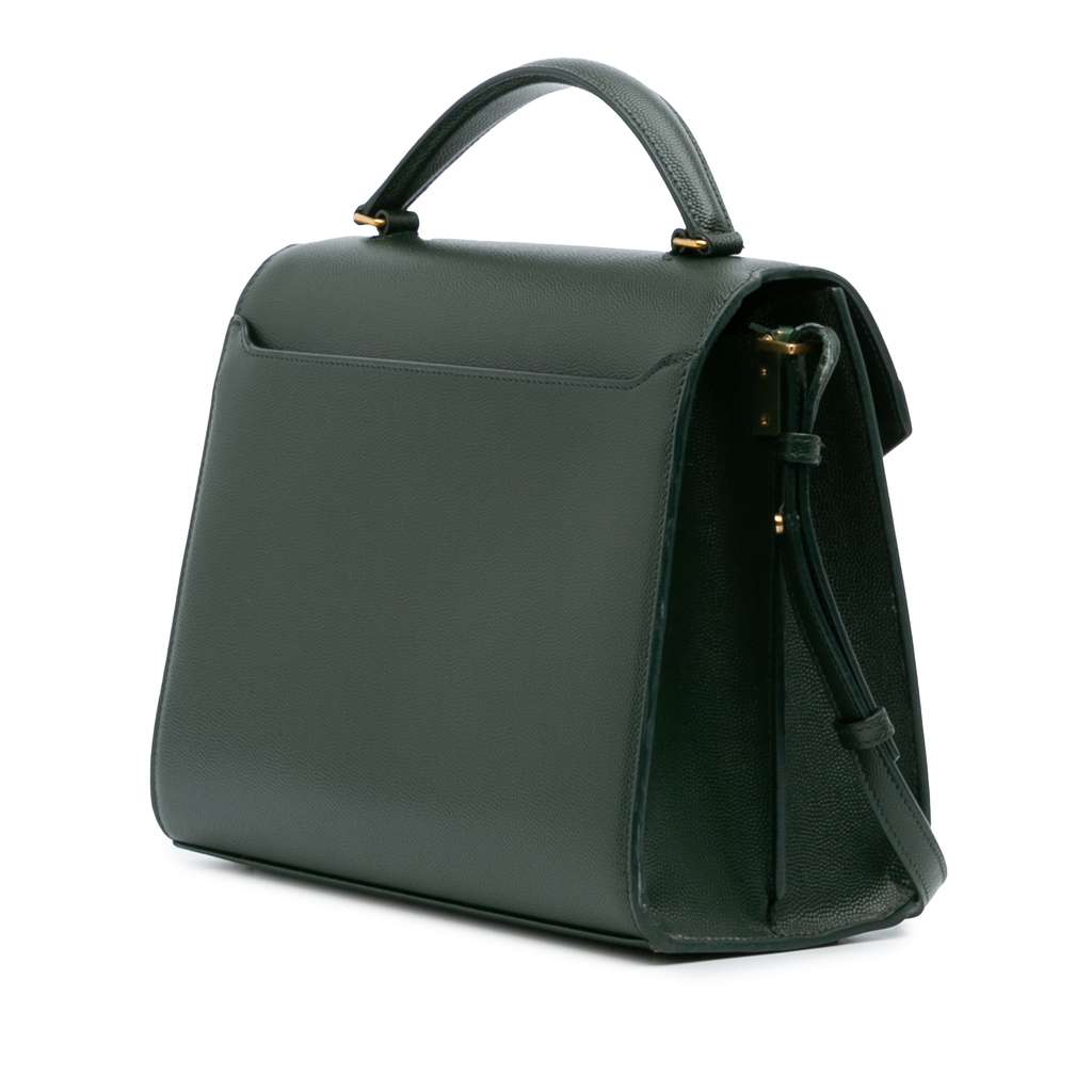 Saint Laurent Medium Grain de Poudre Classic Monogram Cassandra Top Handle Bag - 2