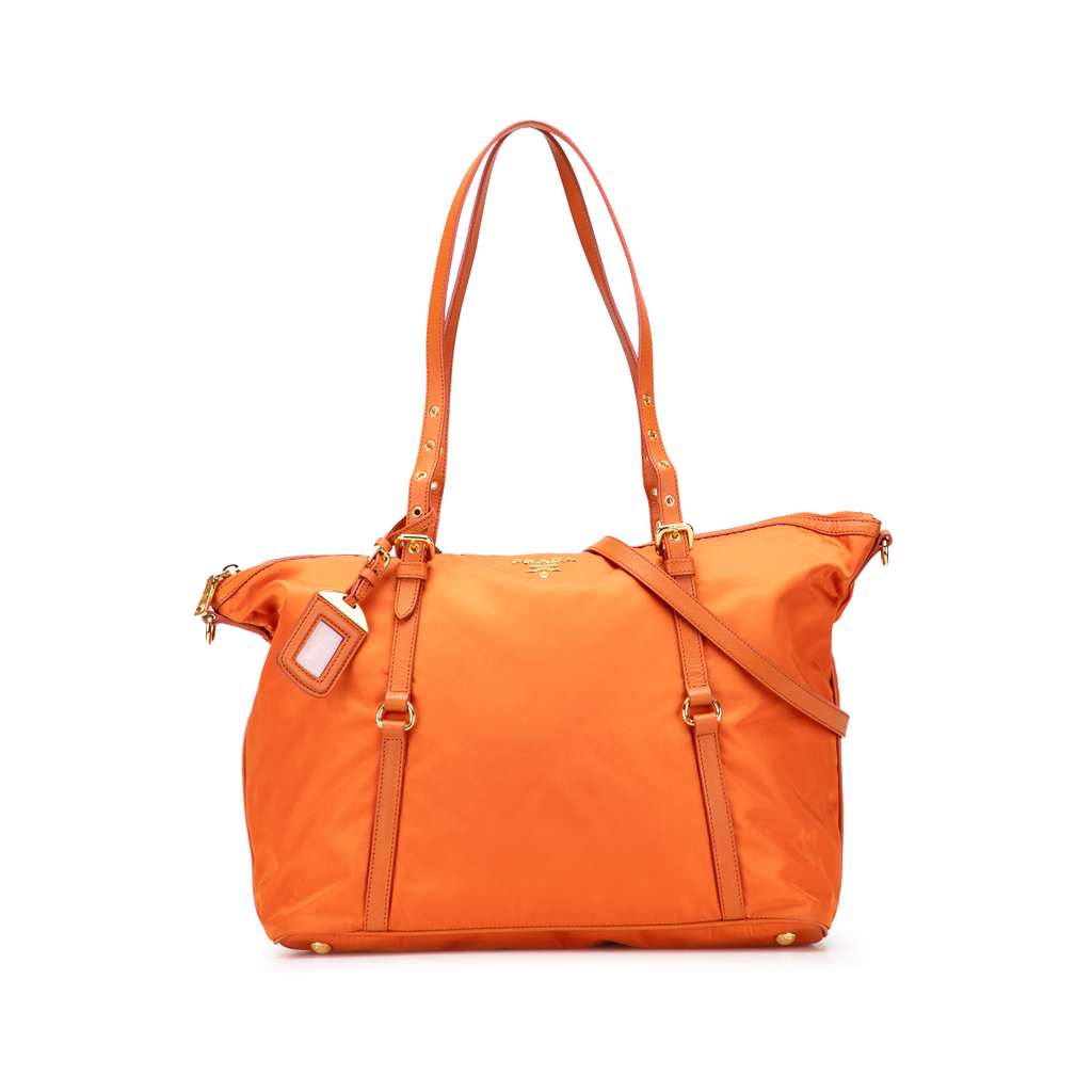 Prada Saffiano Trimmed Tessuto Satchel