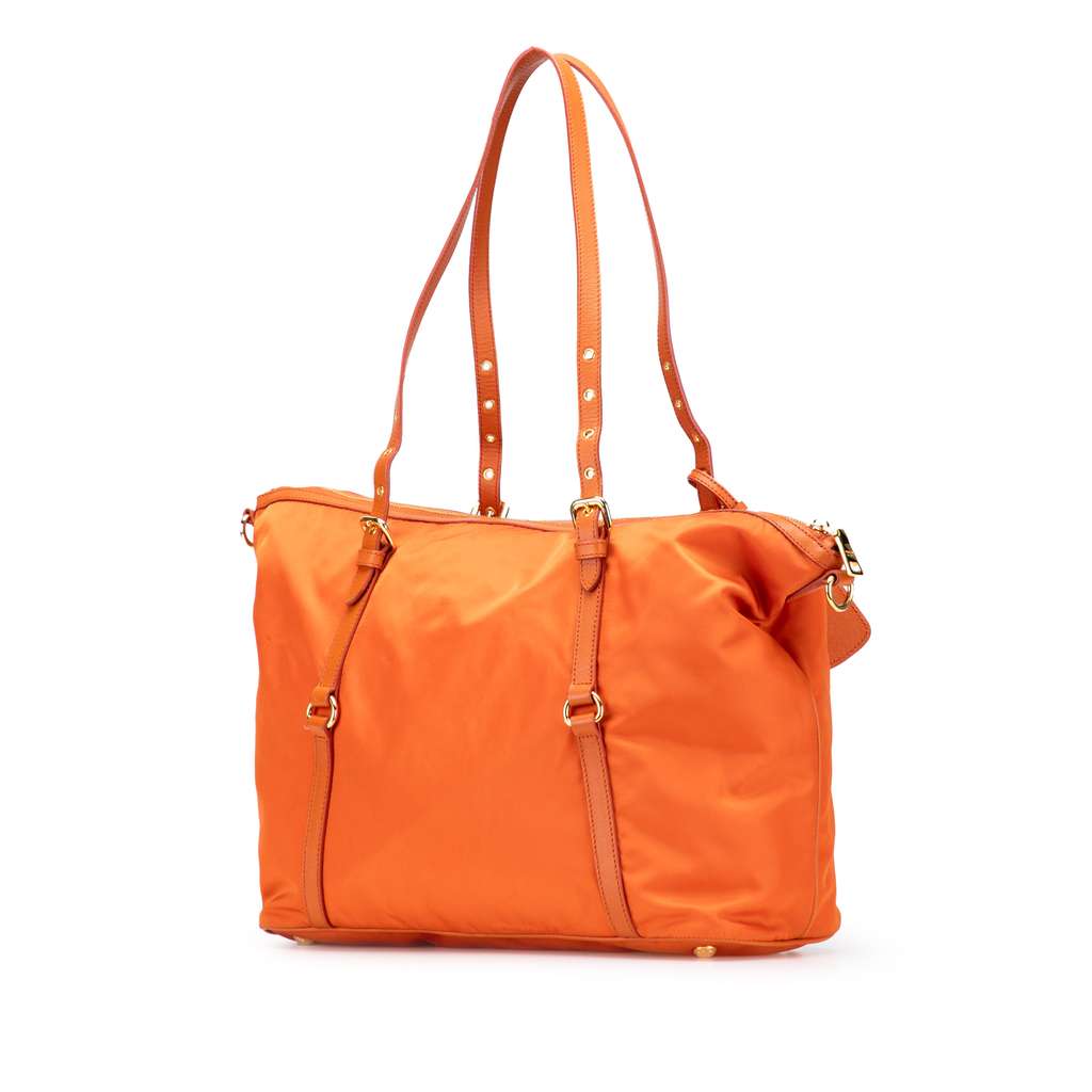 Prada Saffiano Trimmed Tessuto Satchel - Back view