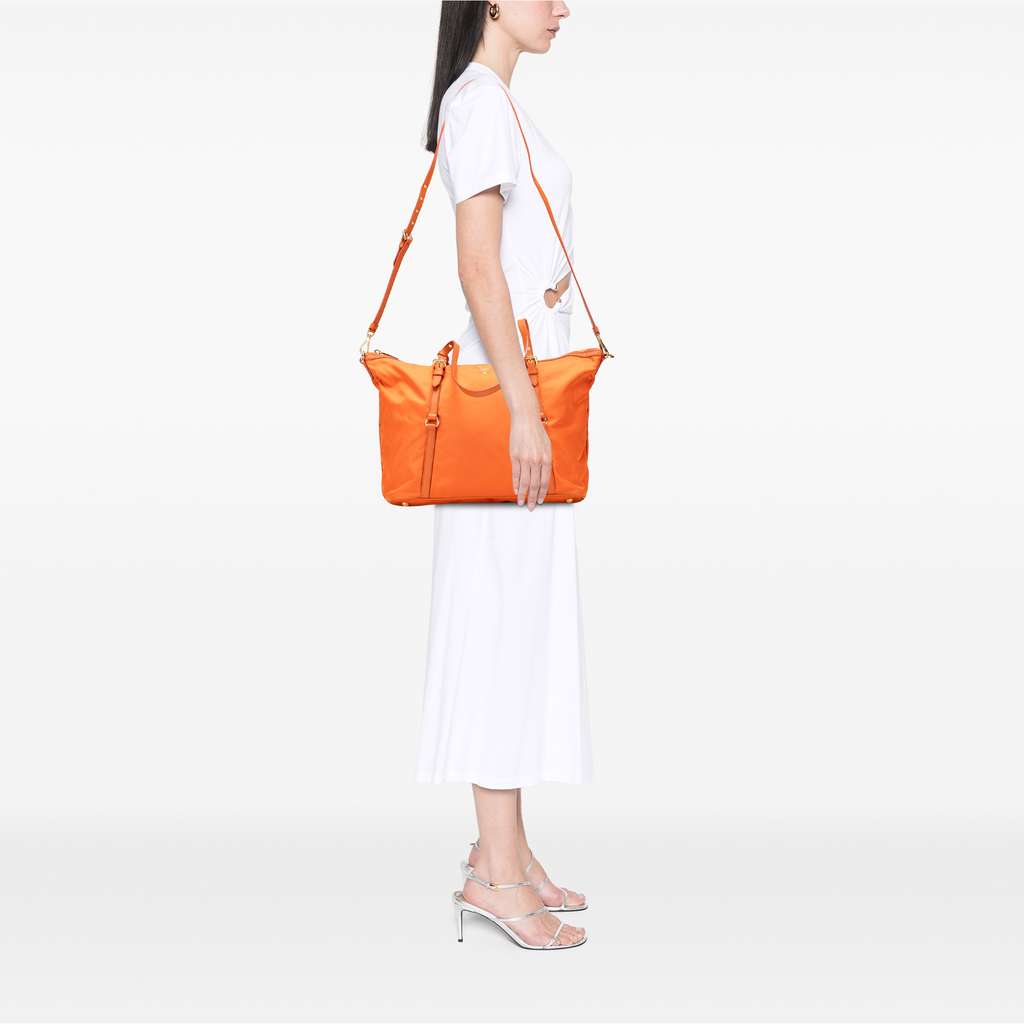 Prada Saffiano Trimmed Tessuto Satchel - Image 12