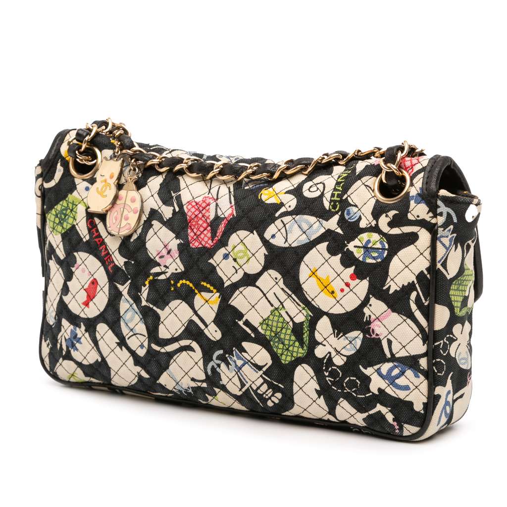 Chanel Medium Printed Canvas Animals Single Flap - 2