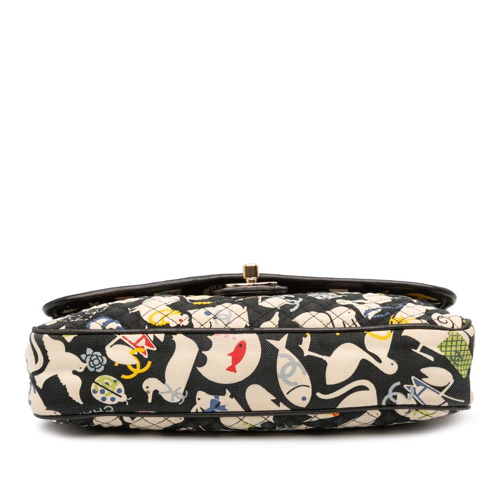 Chanel Medium Printed Canvas Animals Single Flap - 3