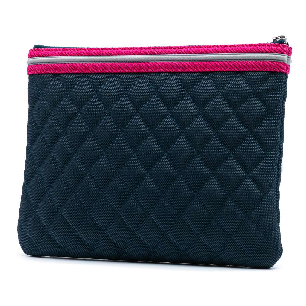 Chanel Medium Quilted Nylon Fluo Boy O Case Clutch - Back view