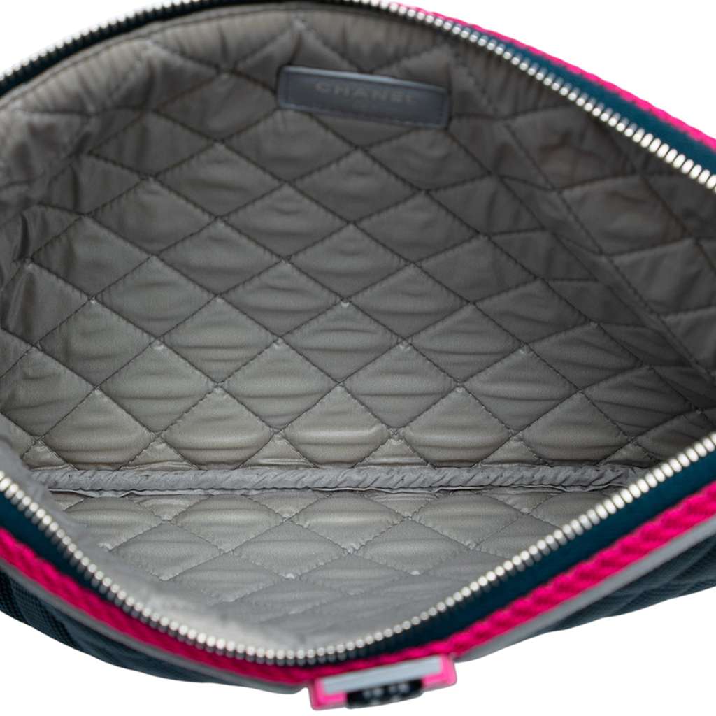Chanel Medium Quilted Nylon Fluo Boy O Case Clutch - 4