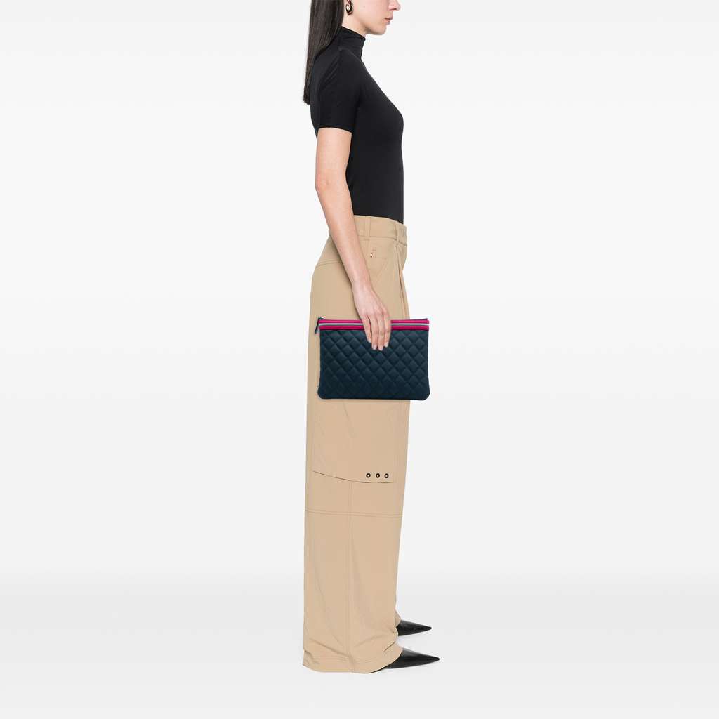 Chanel Medium Quilted Nylon Fluo Boy O Case Clutch - Detail 2