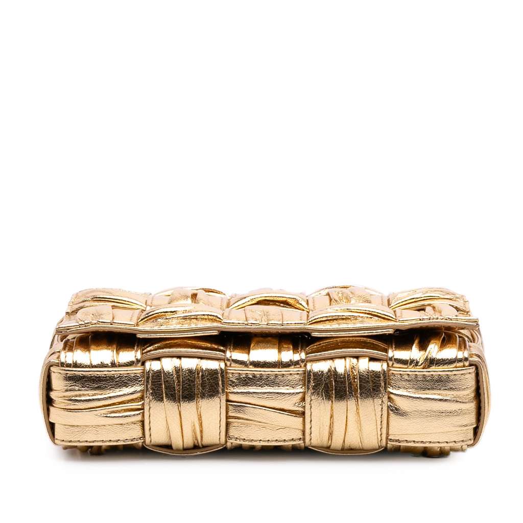 Bottega Veneta Small Metallic Calfskin Intreccio Plisse Cassette Crossbody - 3