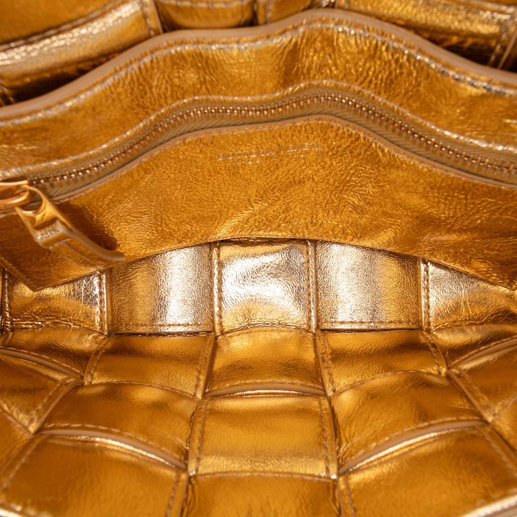 Bottega Veneta Small Metallic Calfskin Intreccio Plisse Cassette Crossbody - 4