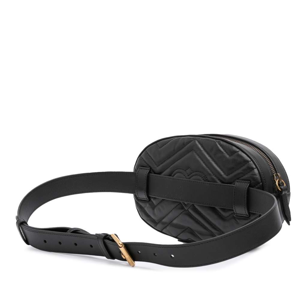 Gucci GG Marmont Matelasse Leather Animalier Belt Bag - Back view