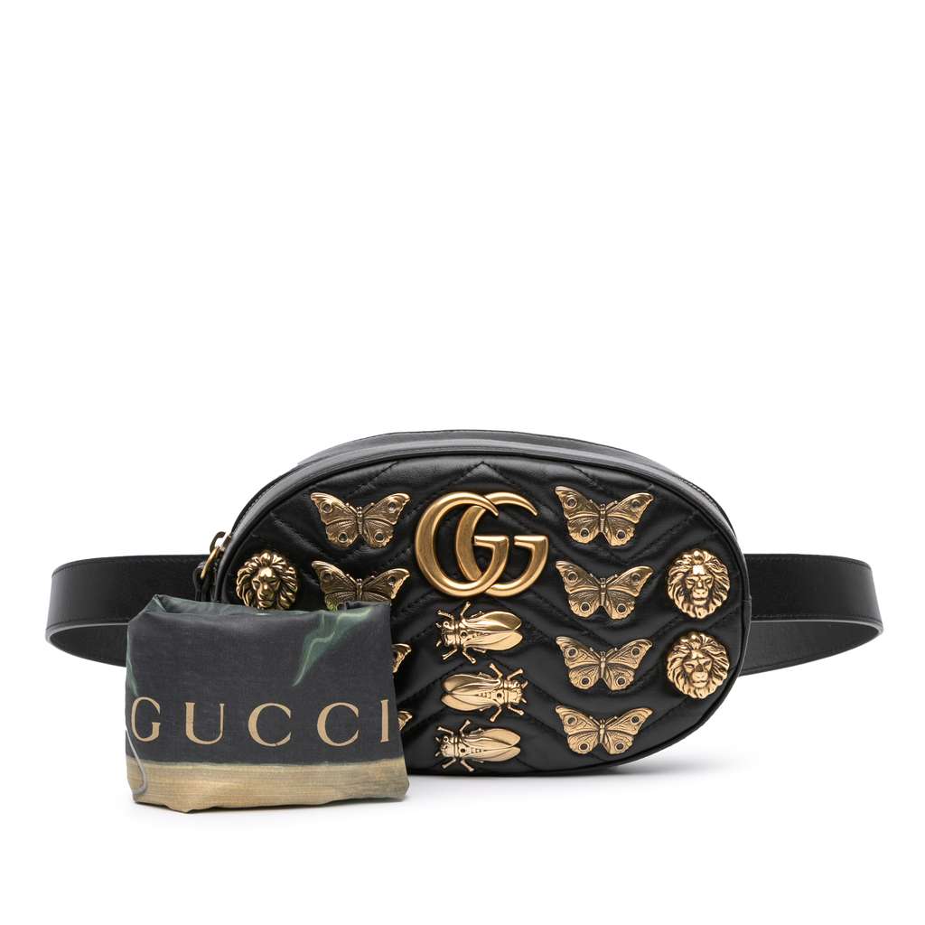 Gucci GG Marmont Matelasse Leather Animalier Belt Bag - Image 14
