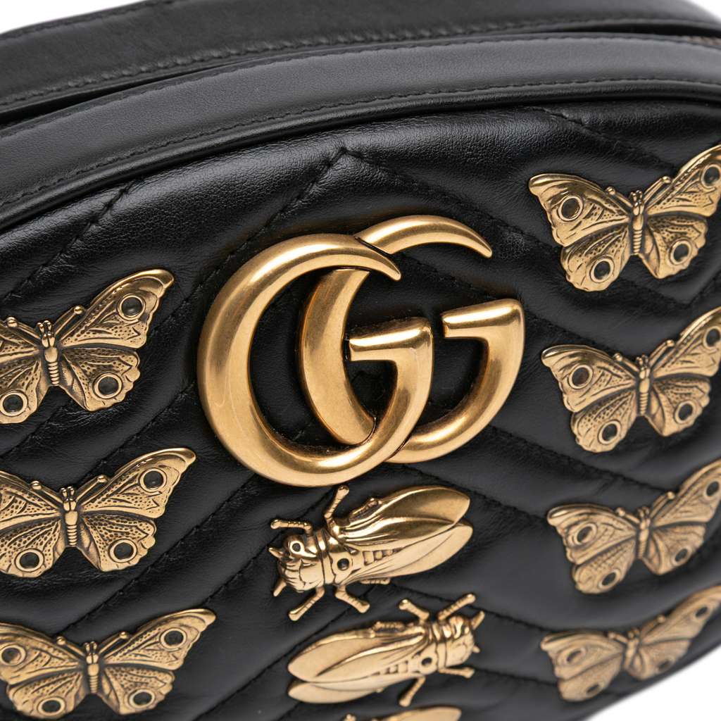 Gucci GG Marmont Matelasse Leather Animalier Belt Bag - Detail 2