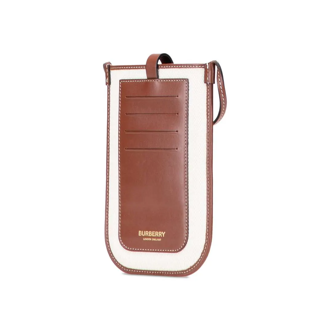 Burberry Canvas Anne Phone Case With Strap White Canvas Good - Back View