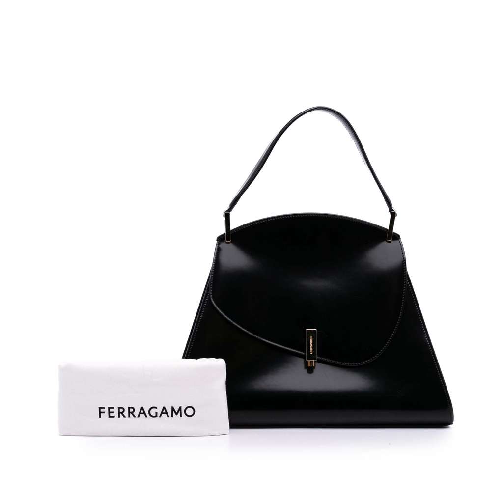 Salvatore Ferragamo Medium Leather Prisma Top Handle Bag - Image 13
