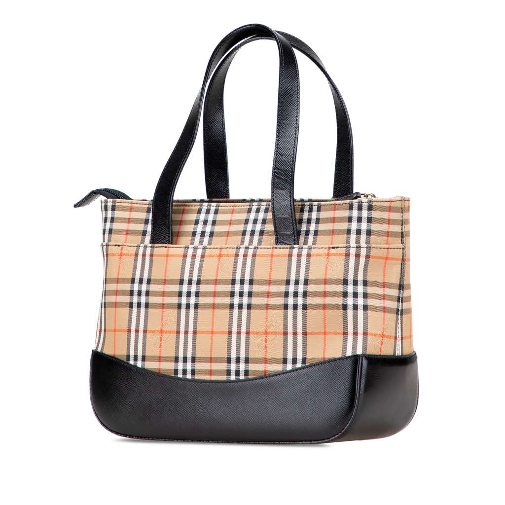 Burberry Haymarket Check Canvas Handbag - Back view