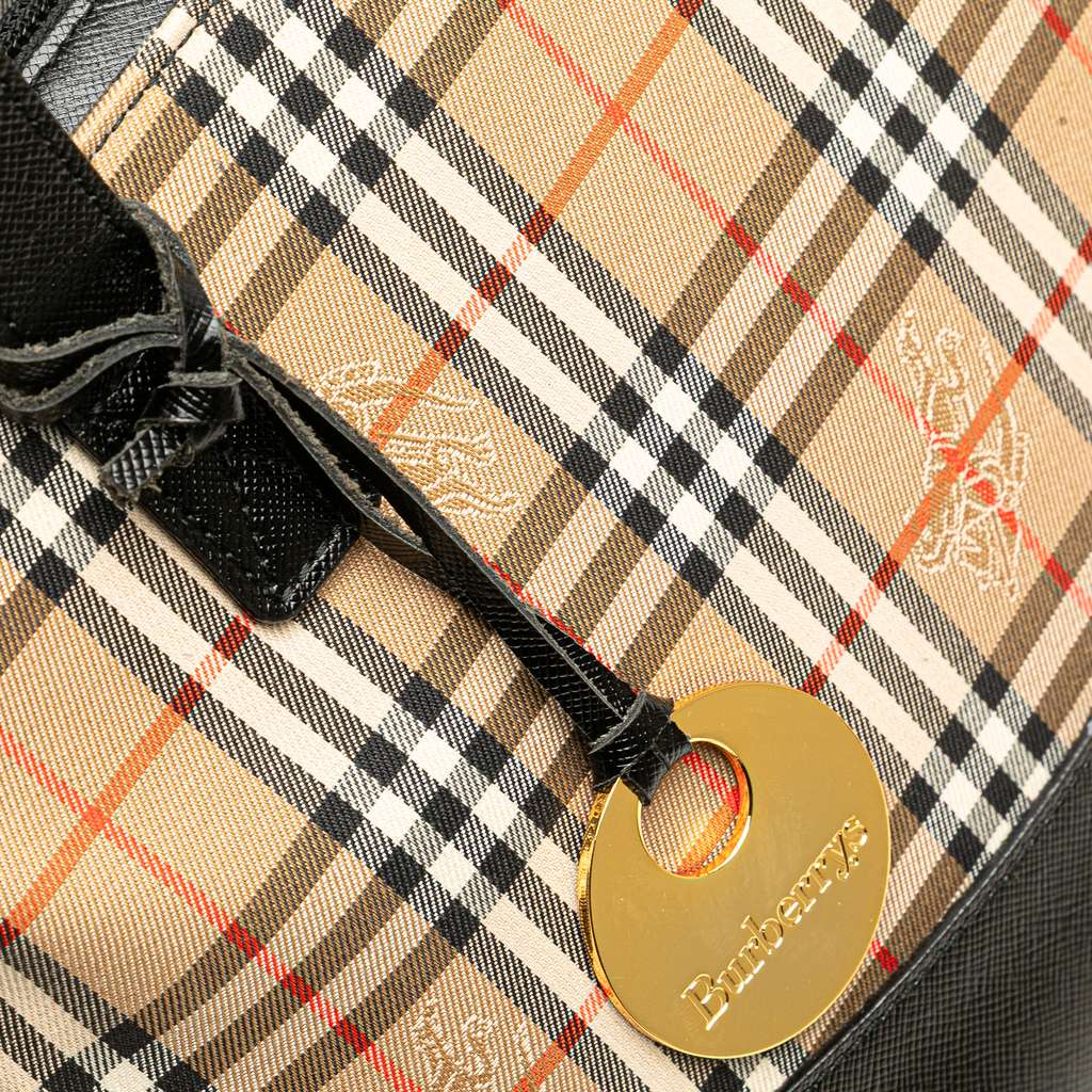 Burberry Haymarket Check Canvas Handbag - Image 11