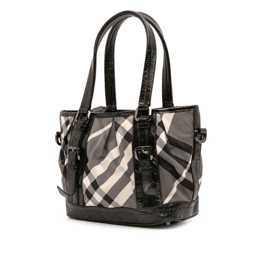 Burberry Beat Check Nylon Lowry Satchel - Back view