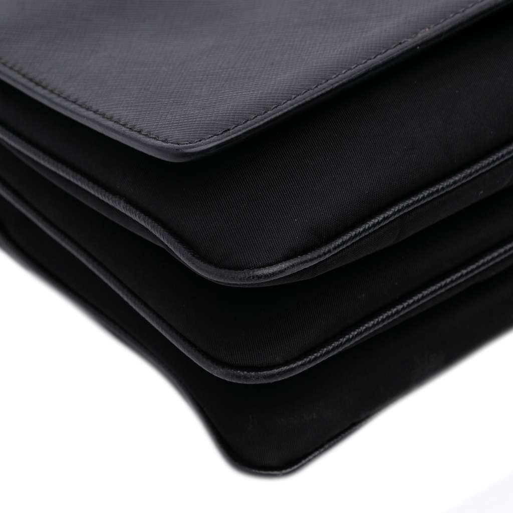 Prada Saffiano Trimmed Tessuto Chain Crossbody - Image 13