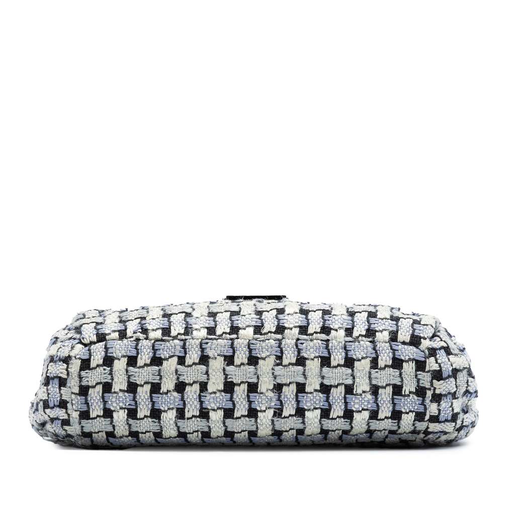 Chanel Tweed and Calfskin Woven Single Flap - Image 6