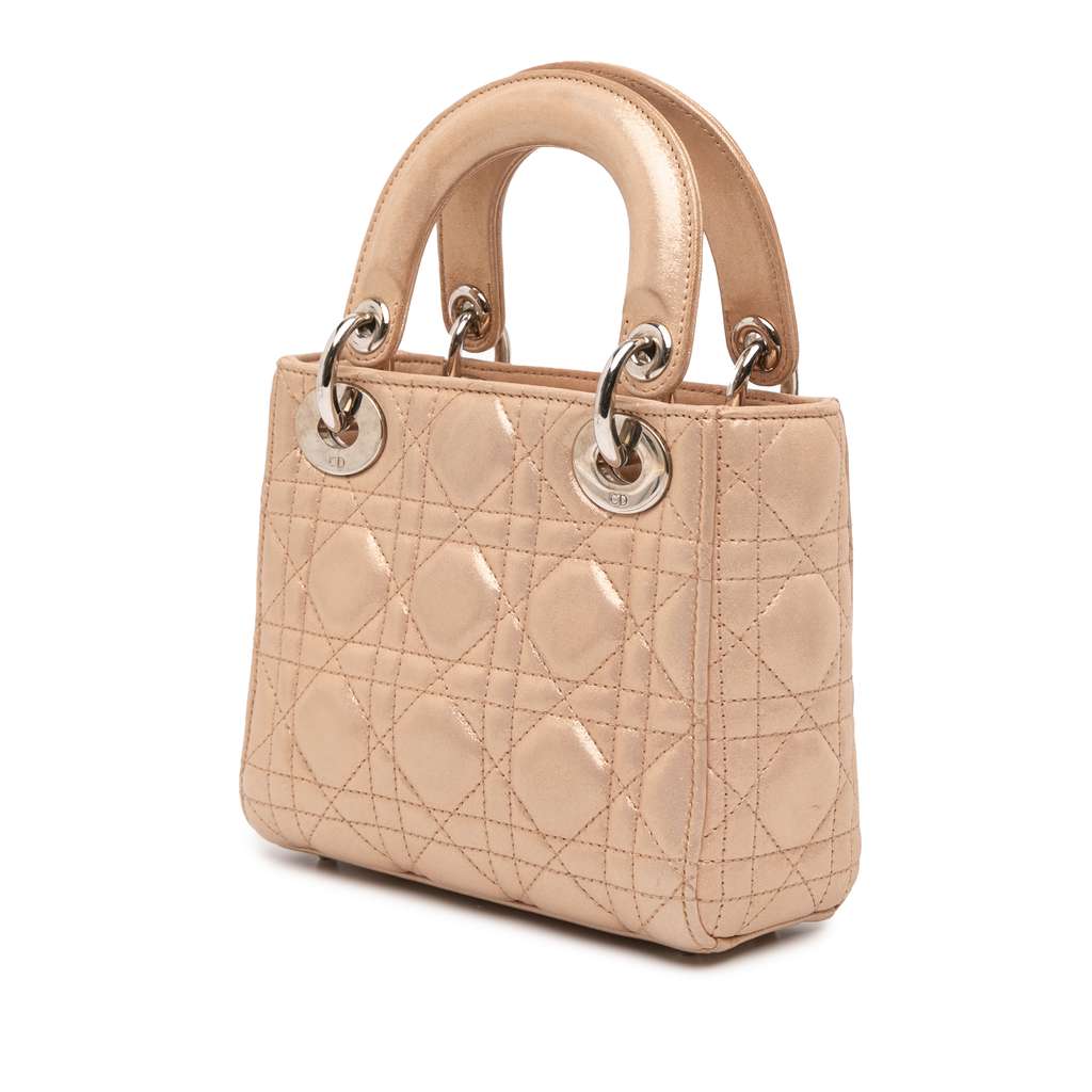 Dior Mini Iridescent Lambskin Cannage Lady Dior - 2