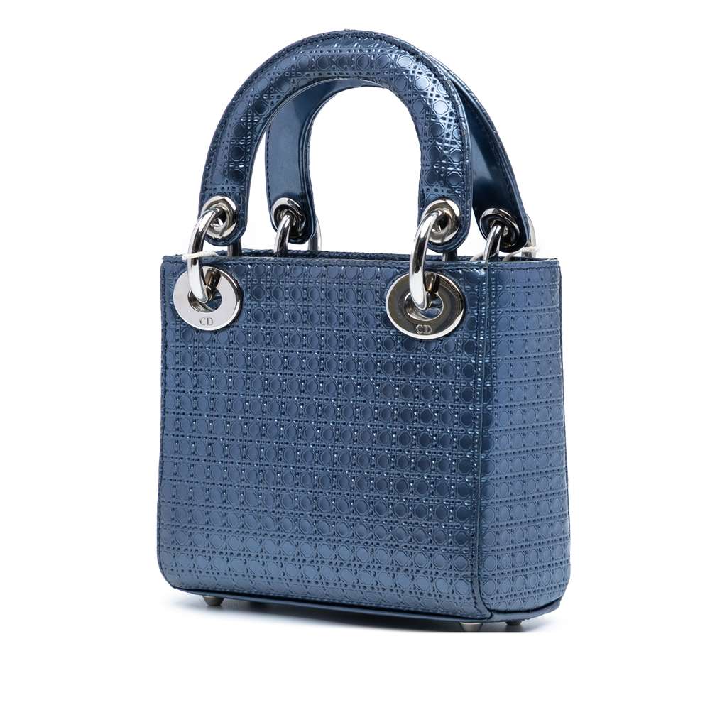 Dior Mini Metallic Patent Microcannage Lady Dior - 2