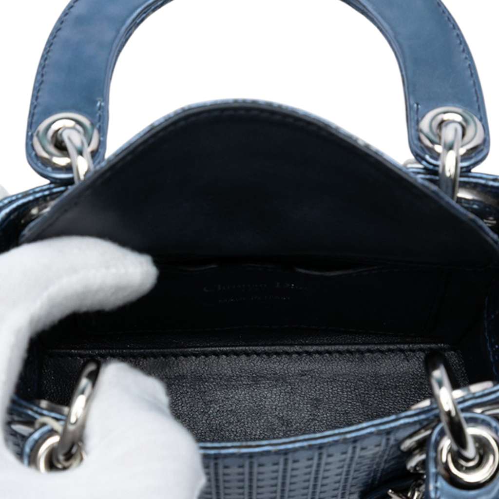 Dior Mini Metallic Patent Microcannage Lady Dior - 4