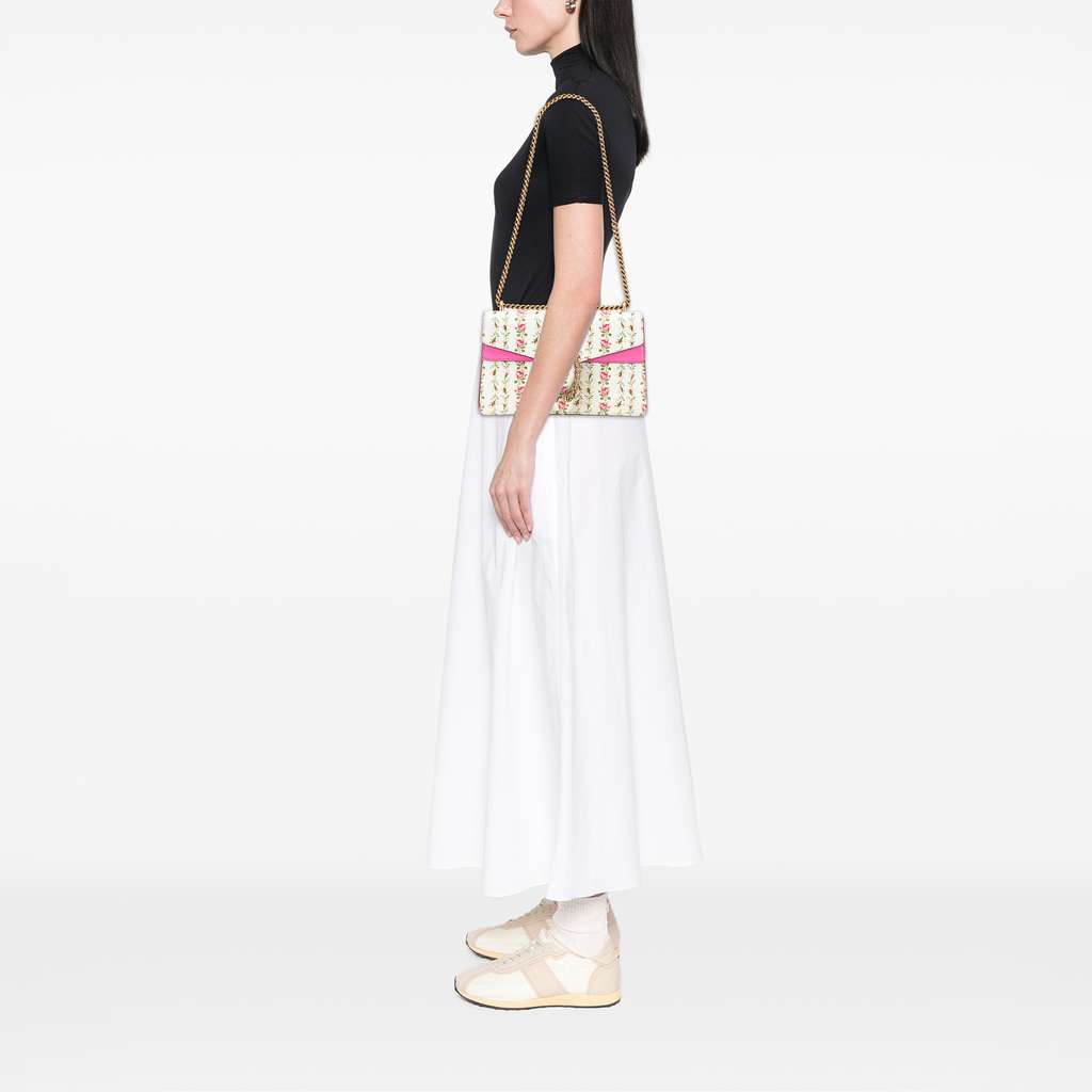 Gucci Limited Edition Small Calfskin Floral Print Dionysus Shoulder Bag - Image 11