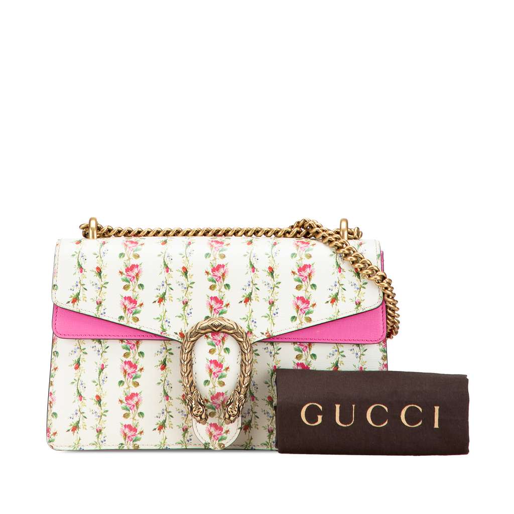 Gucci Limited Edition Small Calfskin Floral Print Dionysus Shoulder Bag - Image 12