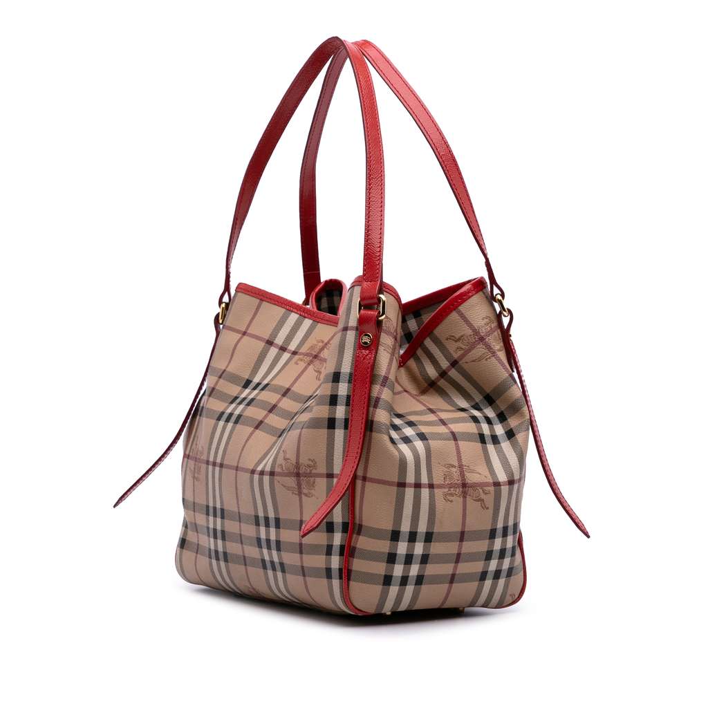 Burberry Small Haymarket Check Coated Canvas Canterbury Tote - Back view