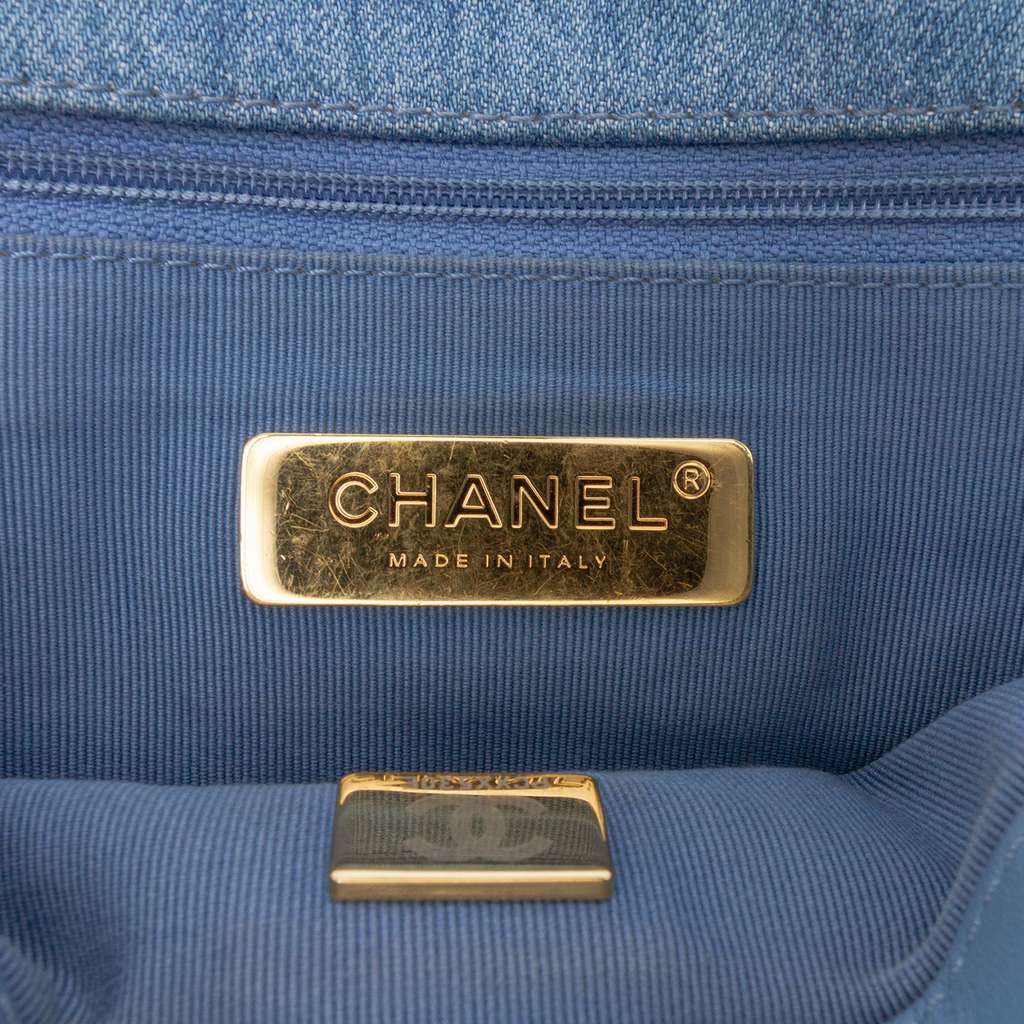 Chanel Medium Double Stitched Denim 19 Flap - Side view