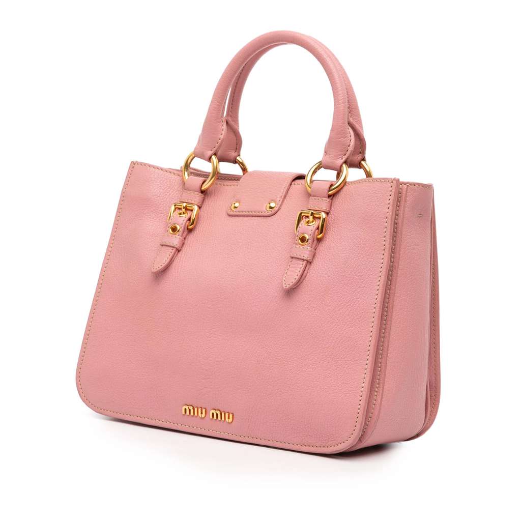 Miu Miu Goatskin Madras Satchel - Back view