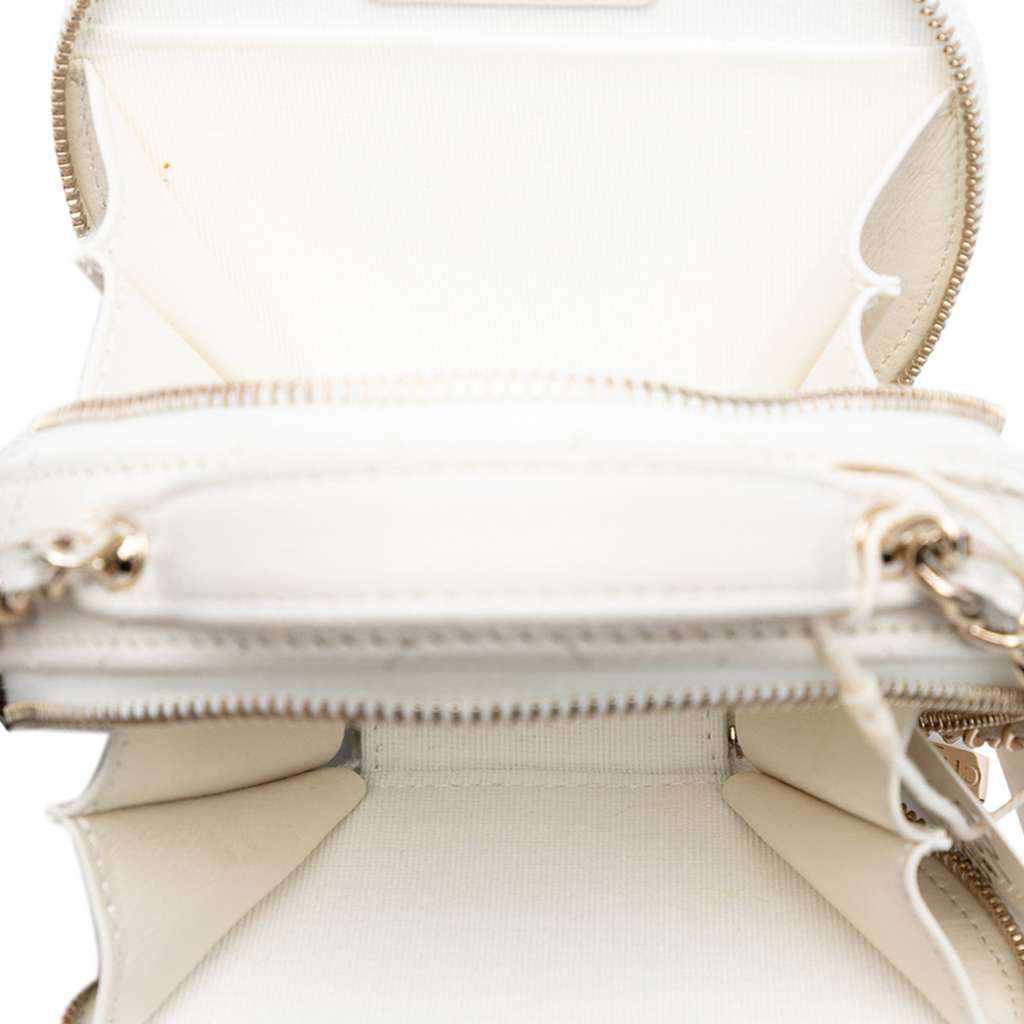 Chanel Quilted Caviar Handle With Care Round Vanity Case with Chain - 4