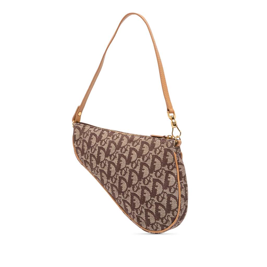 Dior Mini Diorissimo Canvas Saddle Pochette - Back view