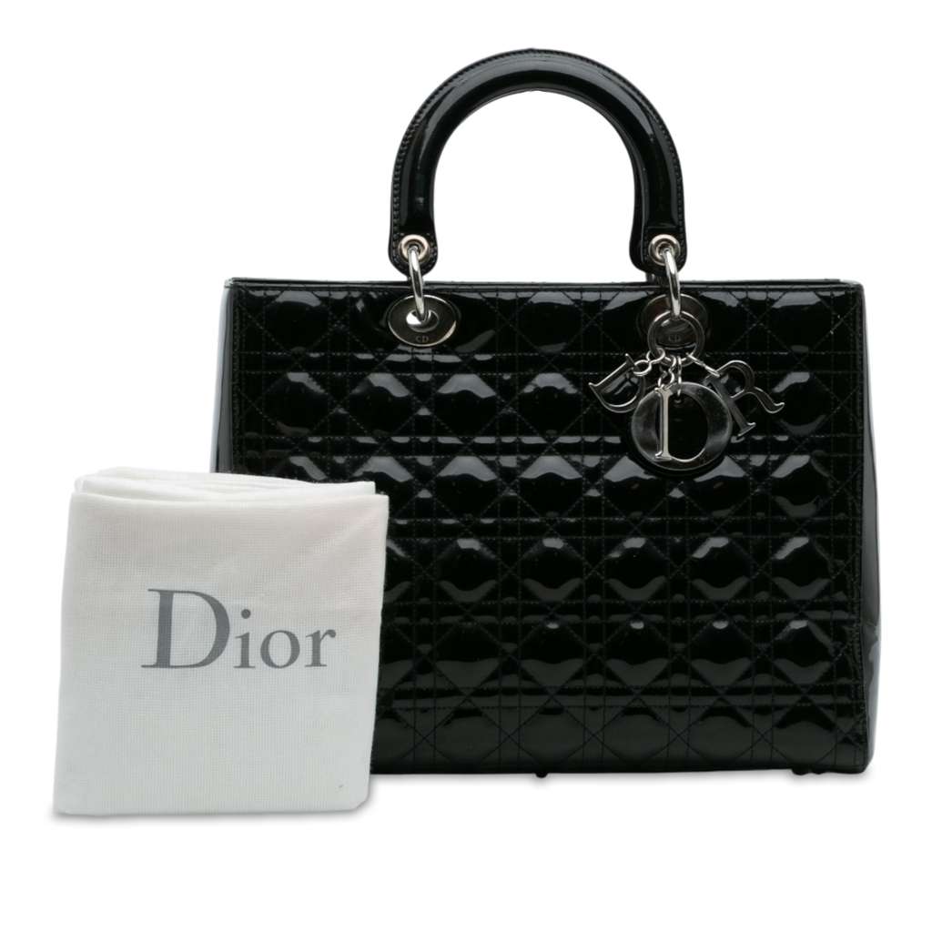 Dior Large Patent Cannage Lady Dior - Image 12