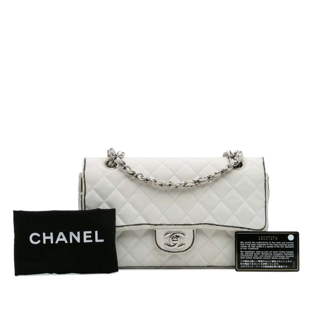 Chanel Medium Classic Printed Grosgrain Double Flap - Image 15