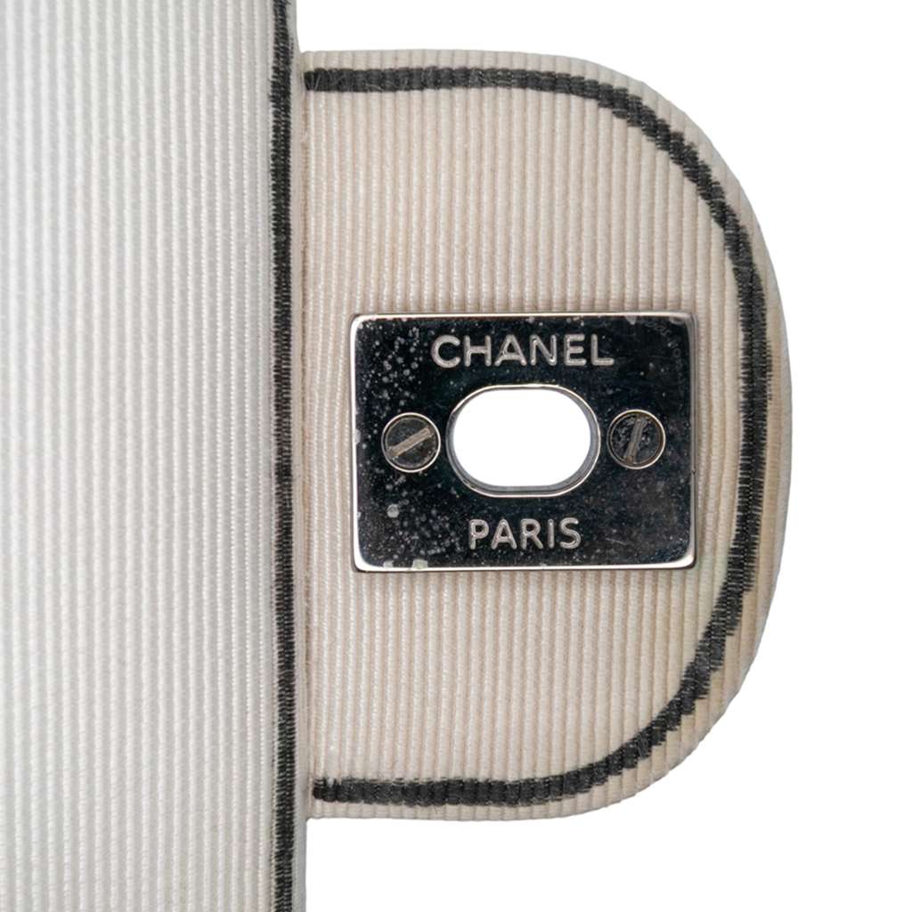 Chanel Medium Classic Printed Grosgrain Double Flap - Detail 2