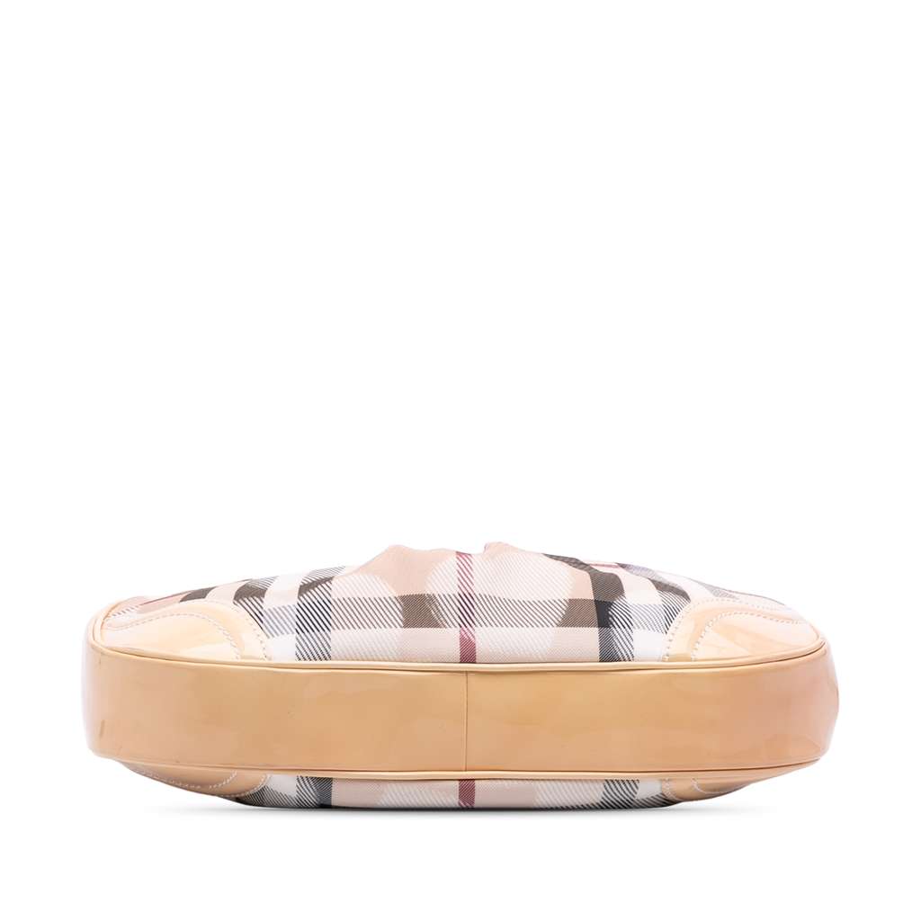 Burberry Patent Trimmed House Check Coated Canvas Hearts Shoulder Bag - 3