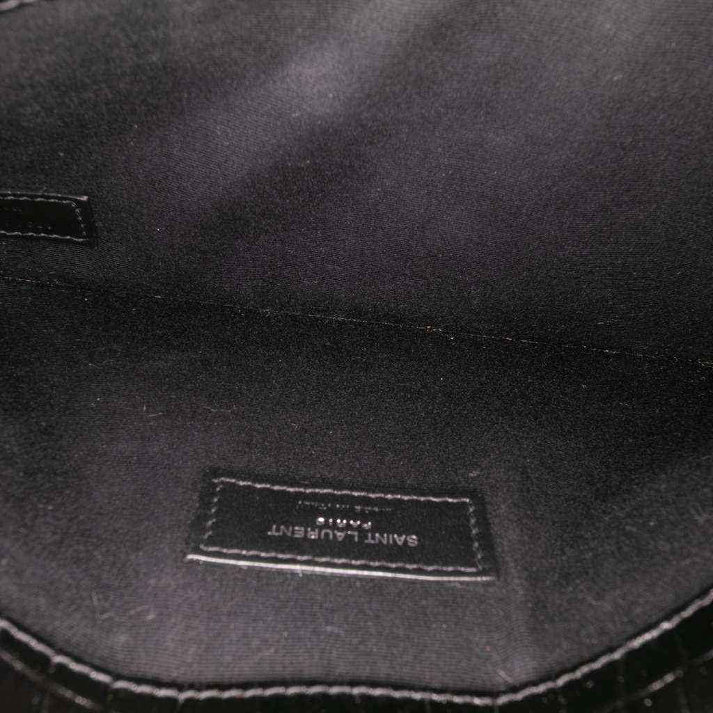 Saint Laurent Croc Embossed Patent Leather Uptown Pouch - 4