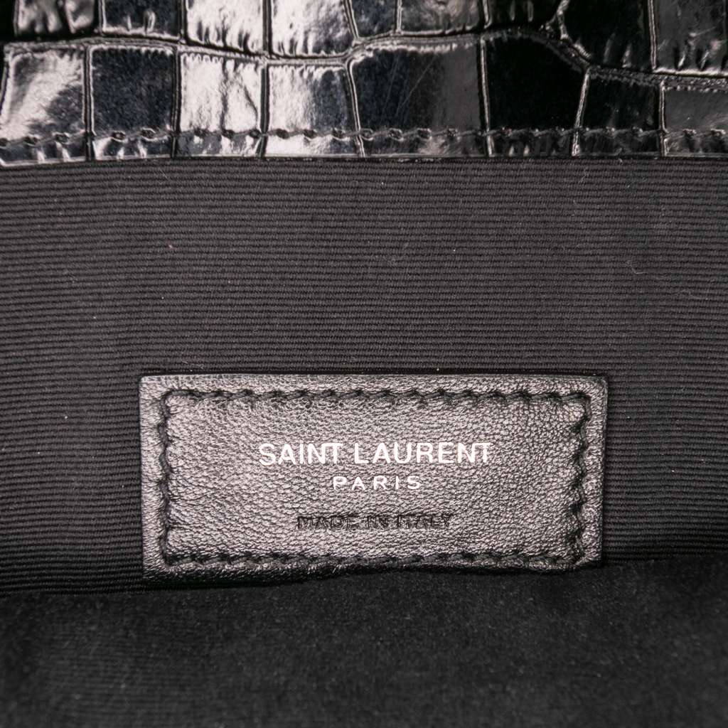 Saint Laurent Croc Embossed Patent Leather Uptown Pouch - 5
