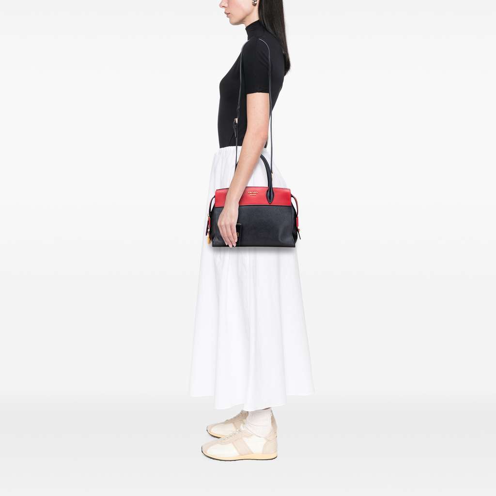 Prada Saffiano and City Calf Esplanade Satchel - Image 13