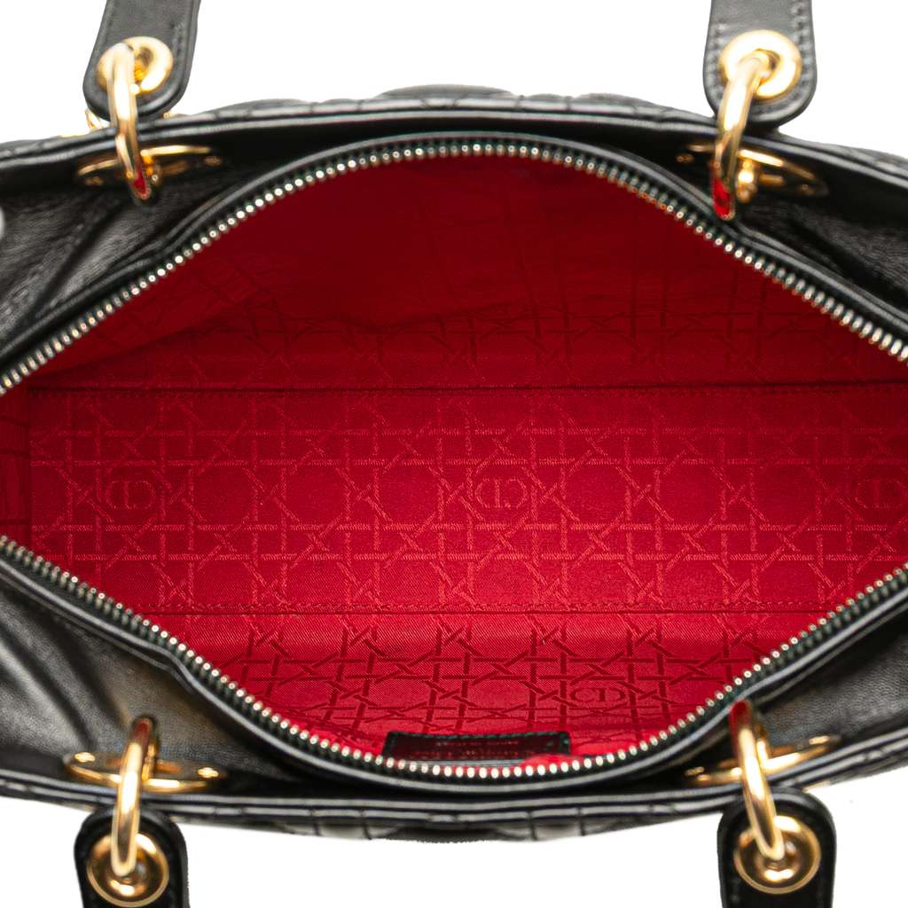 Dior Large Lambskin Cannage Lady Dior - 4