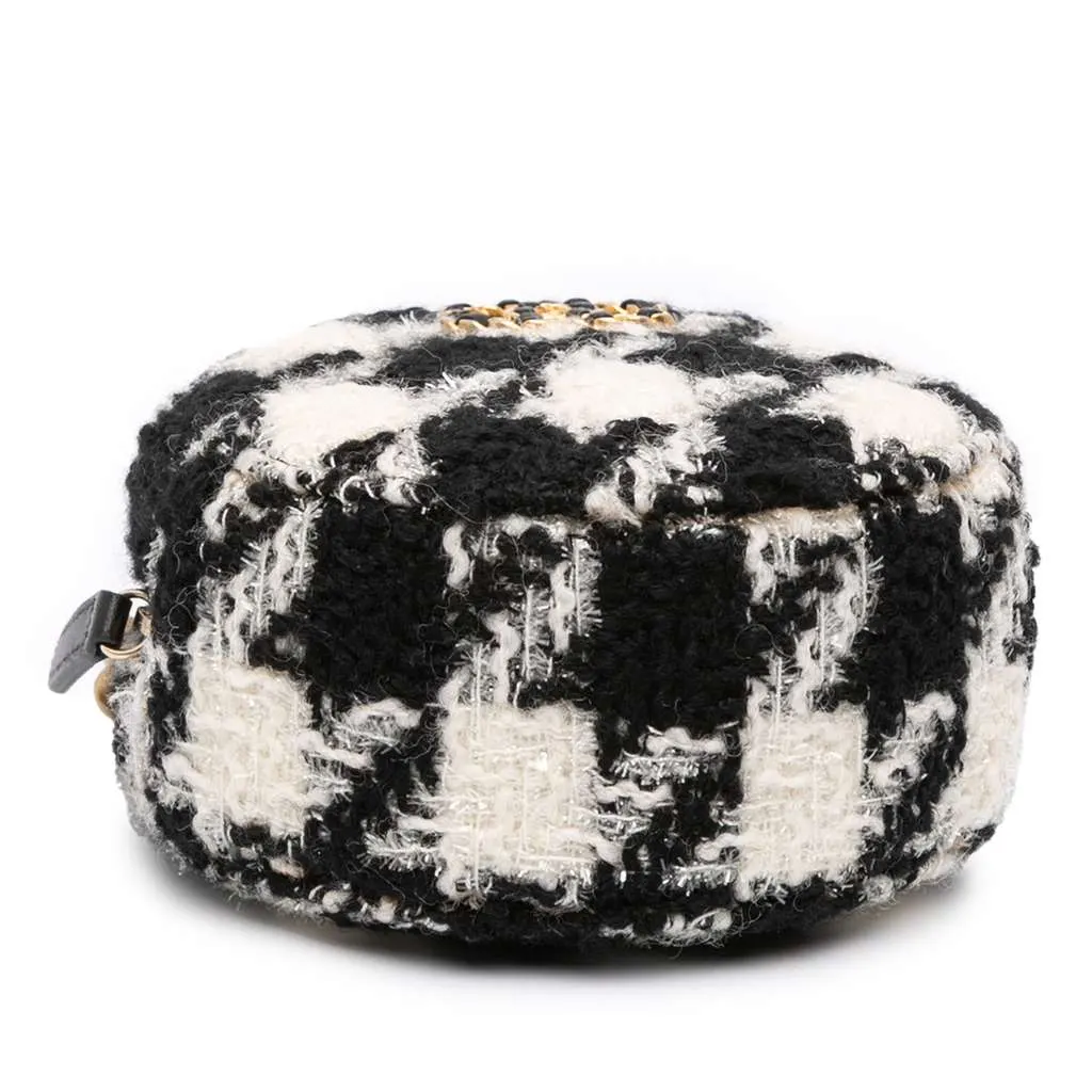 Chanel Tweed 19 Round Clutch with Chain and Coin Purse White Tweed Very good - Inside View