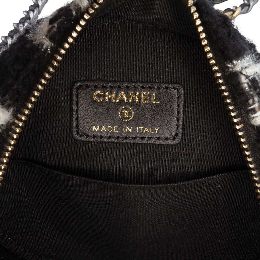 Chanel Tweed 19 Round Clutch with Chain and Coin Purse - Side view