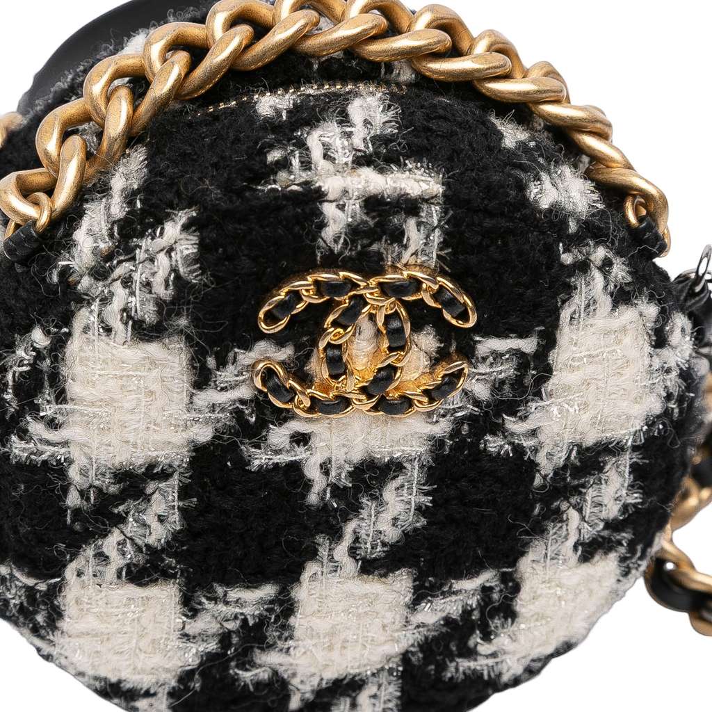 Chanel Tweed 19 Round Clutch with Chain and Coin Purse - Image 11