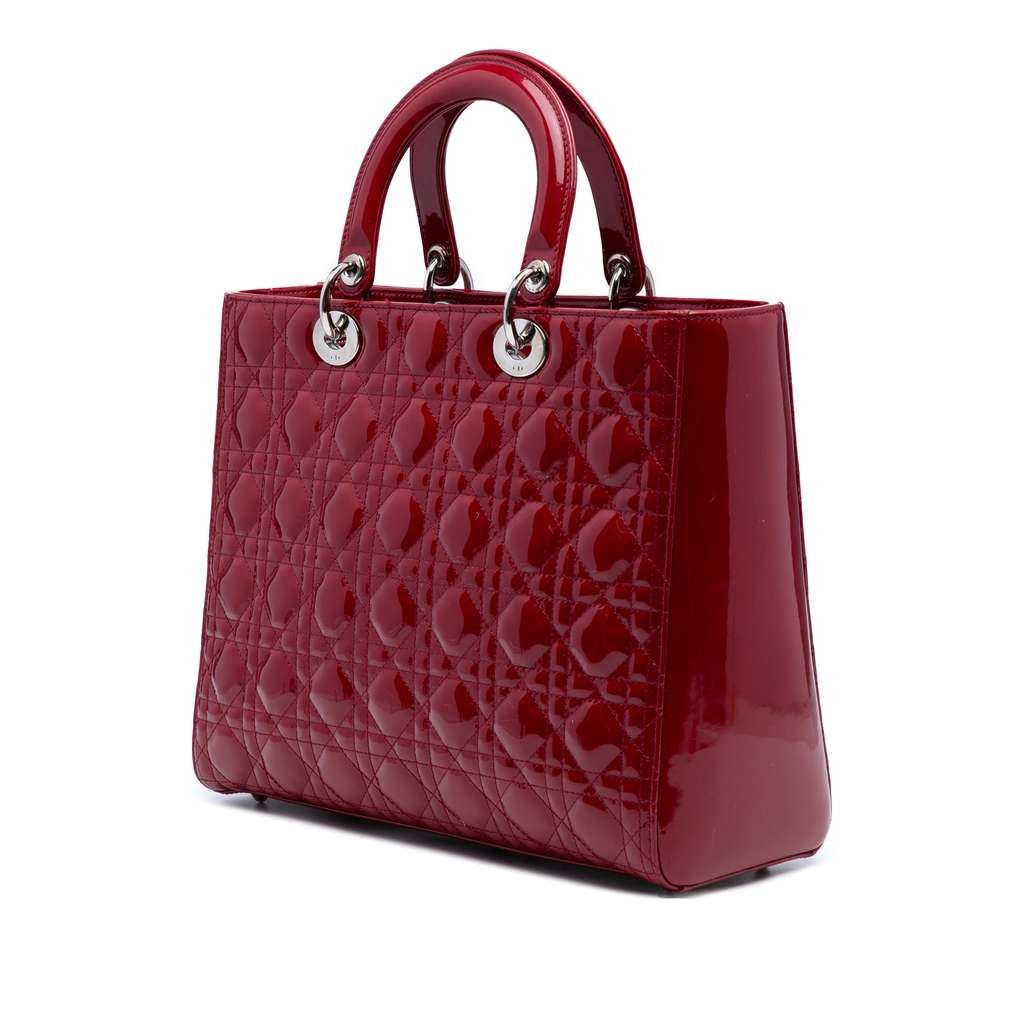 Dior Large Patent Cannage Lady Dior - Back view